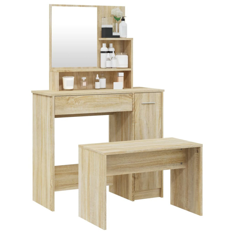 Libaan Dressing Table with Mirror, Natural