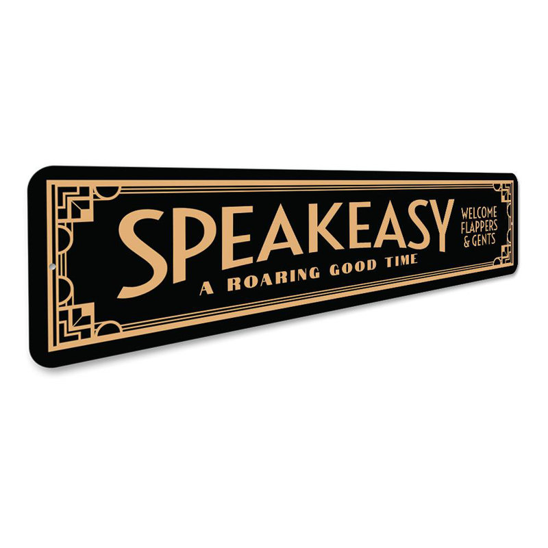 Plaque en aluminium Roaring Good Time Speakeasy, H 6 po x l 24 po x P 0,06 po