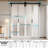 84'' Solid Manufactured Wood Glass Bi Fold Sliding Barn Door with Installation Hardware Kit-93804441