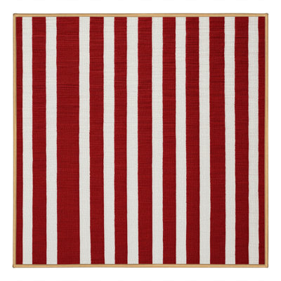 Machine Washable Horizontal Stripes Red Area Rug