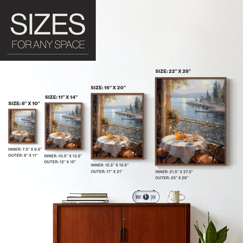 Reproduction encadrée FLORAL Series DCCXLVI - bois massif, H 11 po x l 9 po, Noyer