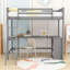 Lit mezzanine simple avec bureau, tablettes et garde-corps-1288996941