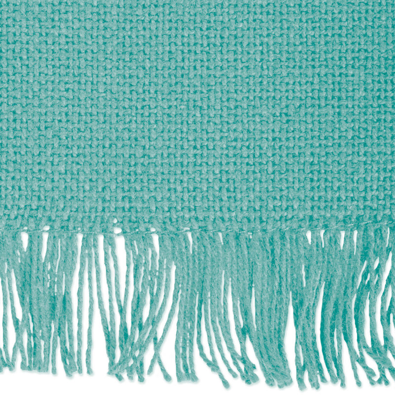 Laszlo Solid Color 100% Cotton Table Runner, 108" L x 14" W, Aqua