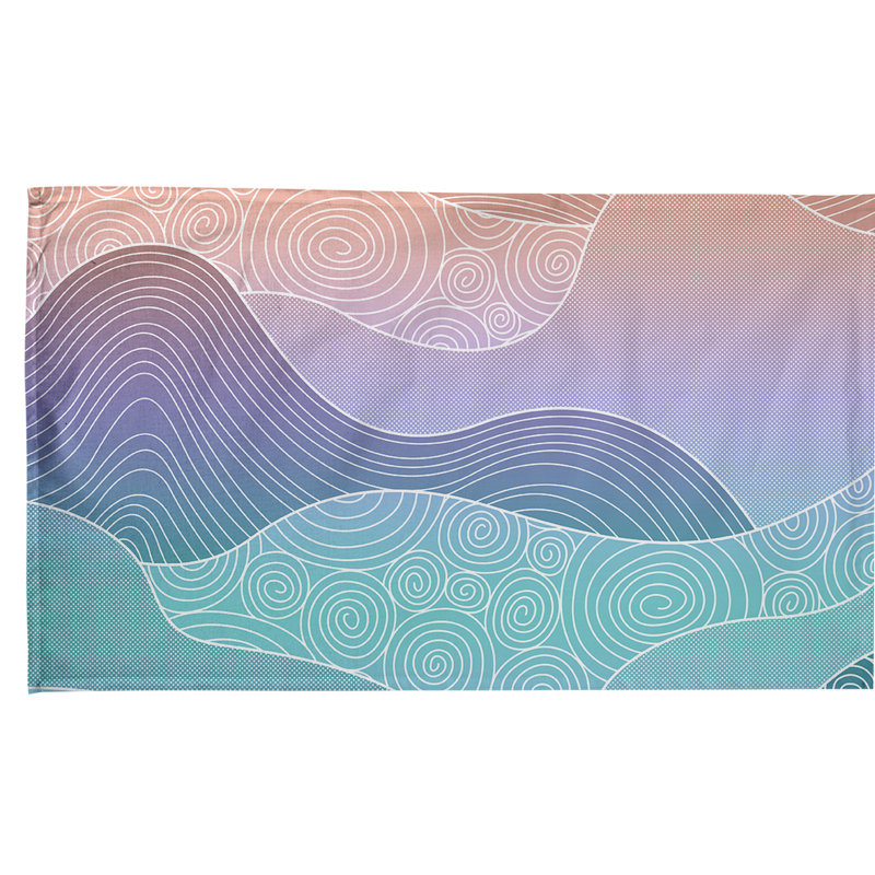Tea Towel Kitchen Towel, Cotton Twill, Blue/Green