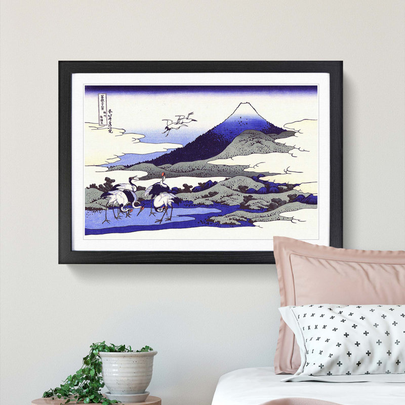 Sagami Province by Katsushika Hokusai - Picture Frame Painting Print, 36cm H x 48cm W x 2cm D, Black Framed