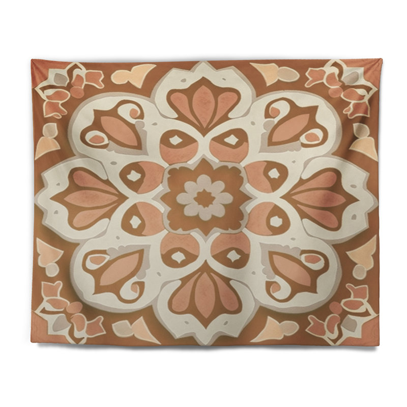Tapisserie marocaine en polyester avec des punaises, H 50 po x l 60 po