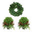 24" Holiday Magnolia Wreath with Two UV Rated Boxwood Drop-Ins