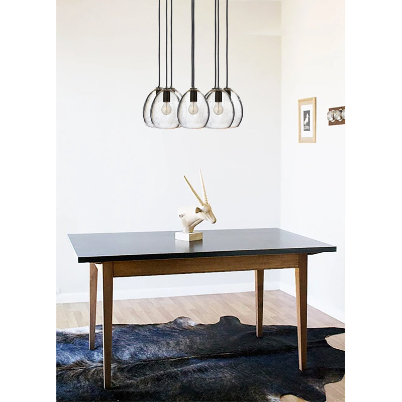 Orb 8 - Light Dimmable Teardrop Chandelier, Black, 24" H x 24" W x 24" D