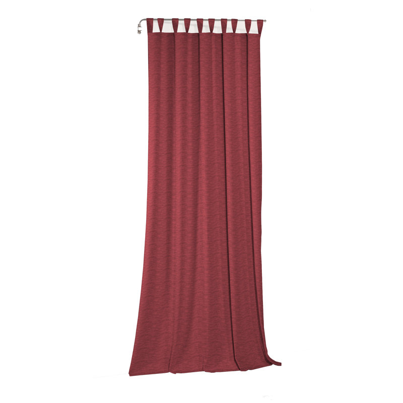 Polyacrylic Opaque Tab Top Curtain Panel, 132cm Width x 295cm Drop, Red