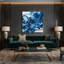 Aquarelle abstraite, art mural bleu sur toile 17-293143462