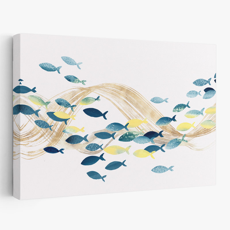 Fish And Marine  Under Water Sea Life Art, 16" H x 24" W