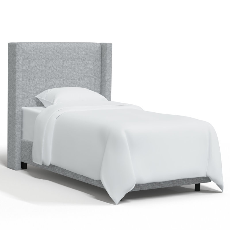 Lit tapissier standard Hanson, Simple, Lin texturé pierre ponce Zuma