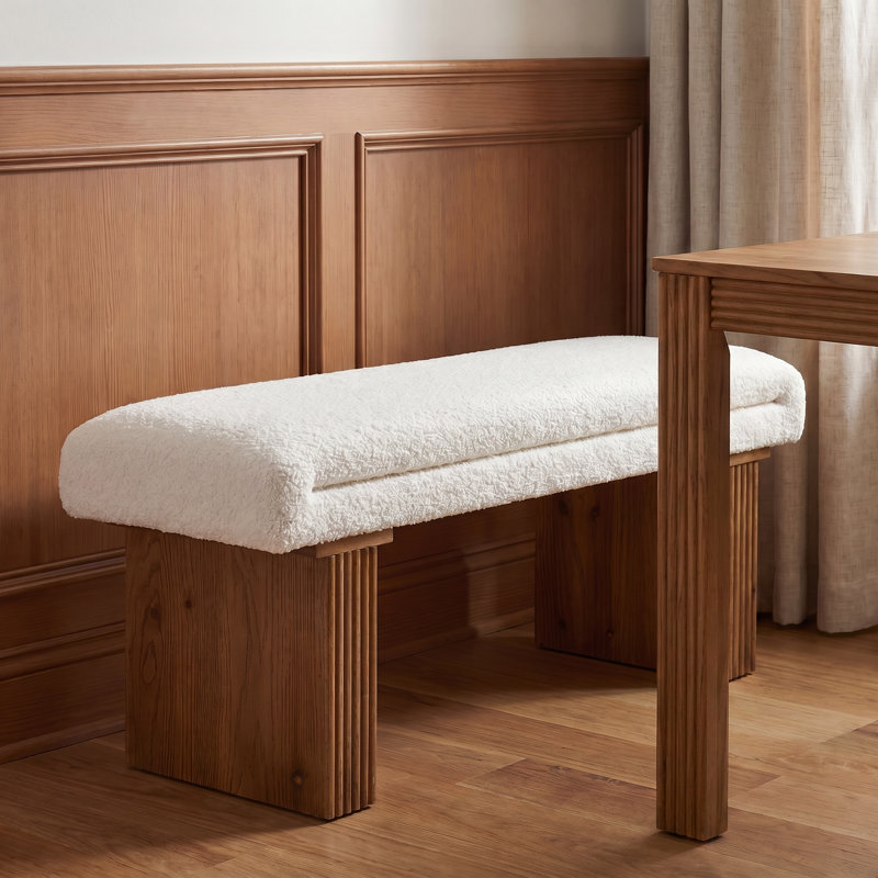 Banc de salle à manger rembourré, banc d'intérieur en bois massif pour 2 personnes