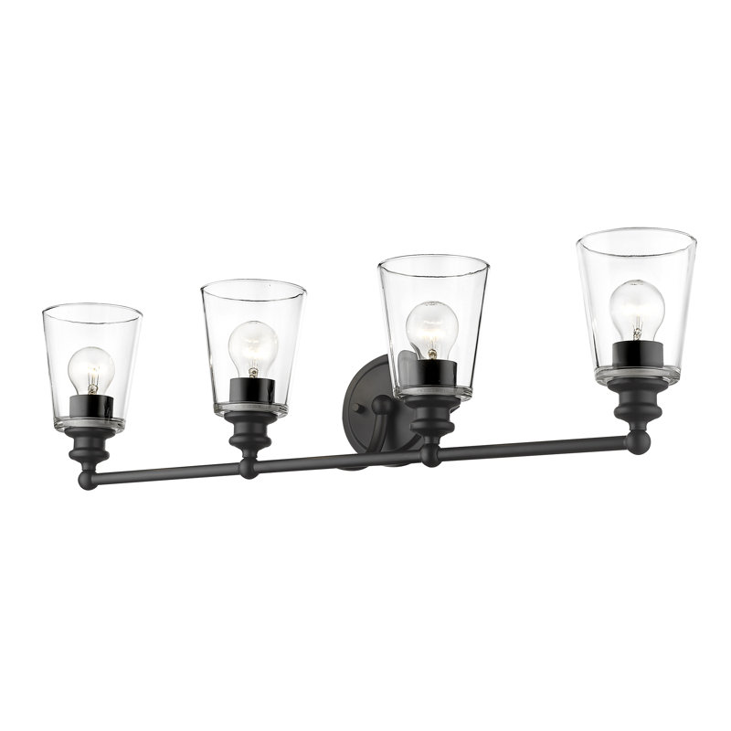Éclairage pour salle de bain à intensité variable 4 lumières Hogue, Noir mat