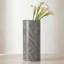 Vase en céramique blanc de 12 po (tissage) Op Art