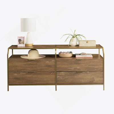 Commode avec tablette ouverte et quatre tiroirs