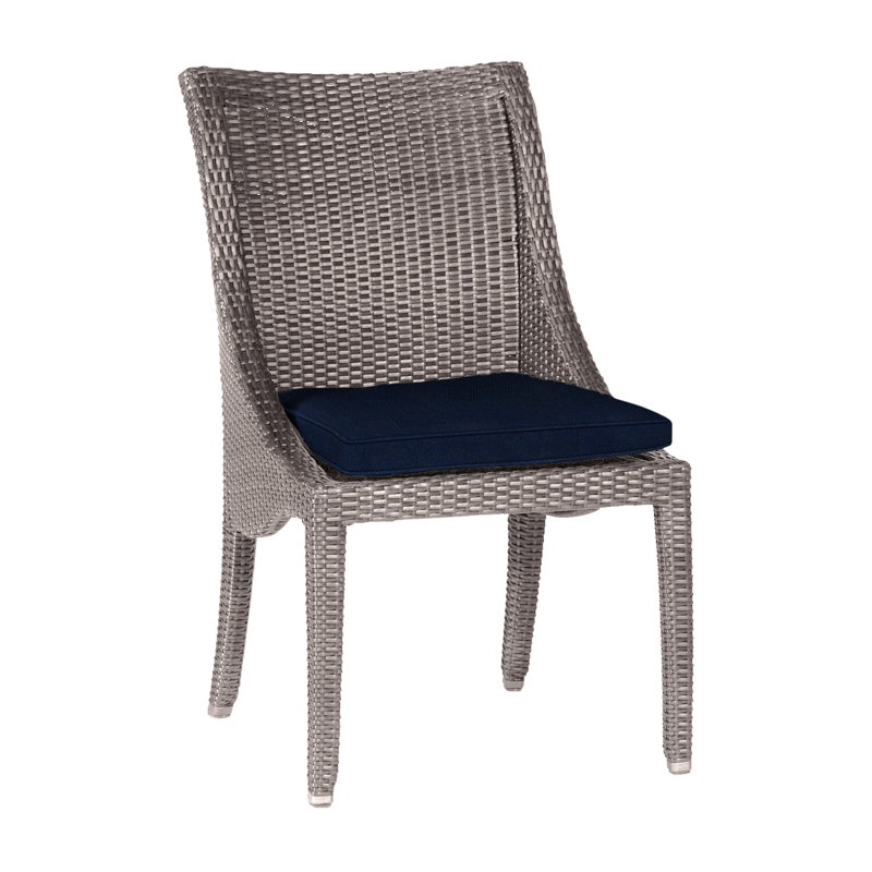Chaise d'appoint Athena Woven - Huître, Huître, Welt, Velours indigo