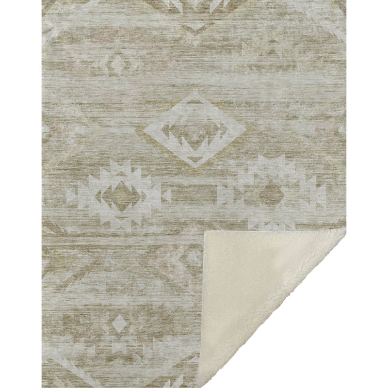 Jeté Sherpa ASB837 Southwest Addison, Taupe Geometric 