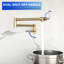 Robinet de cuisine mural or extensible, robinet de cuisine à un trou avec deux poignées, conception moderne, fabrication en plomb et laiton, robinet à poignée en profondeur de 15,75 po et acier inoxydable rétractable-1742363973