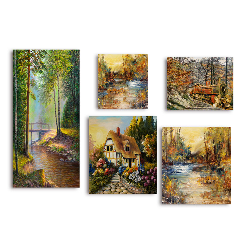 Ensemble de 5 pièces murales traditionnelles collection rustique