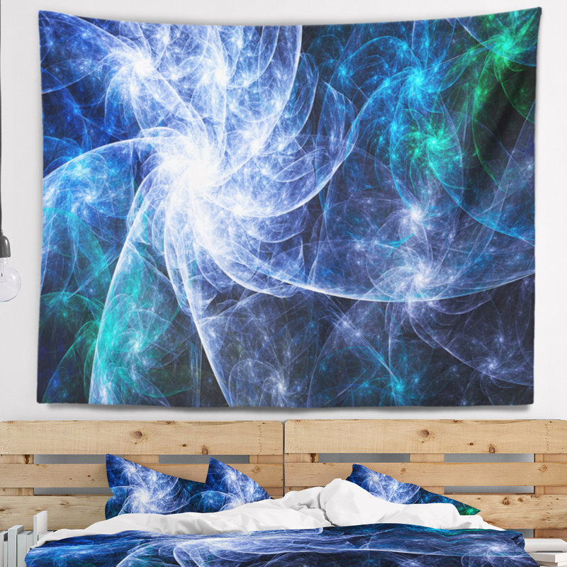 Tapisserie de motif abstract fractal star, H 32 po x l 39 po