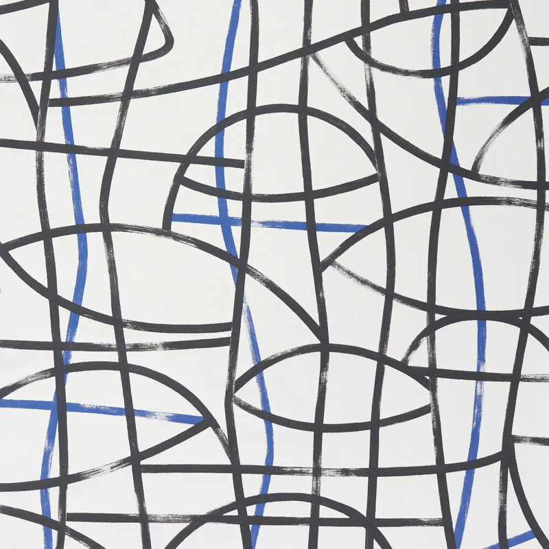 Abstratto Wallpaper, Black/Cobalt