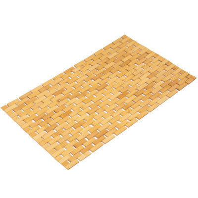 Fahmid Foldable Bamboo Bathroom Mat - Non-Slip Design for Showers, Bathtubs, Spas, and Pools - Providing Comfort, Quick Drying, and a Practical Accessory and Decorative Element for Your Home