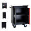 Armoire à outils noire et rouge avec poignée à tirer et multi-verrous 23,31 * 15,35 * 28,66 pouces