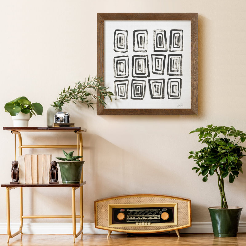 Mixed signaux IV-impression sur toile encadrée, Cadre en érable, H 35,5 po x l 35,5 po x P 1,5 po