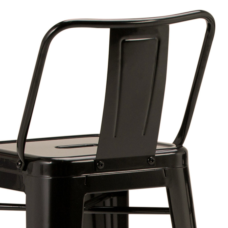 30" Metal Bar Stool, 4, Black