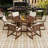 7-Piece Outdoor Dining Table Set with Hollow Design Tabletop, Removable Cushions and Umbrella Hole-1808894393