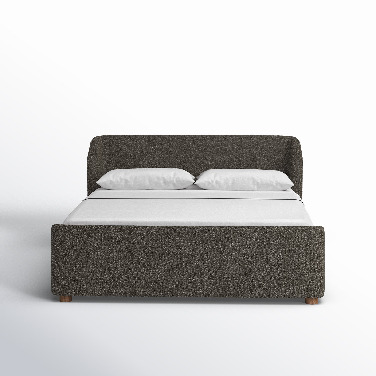 Kris Wingback Bed, California King, White Boucle