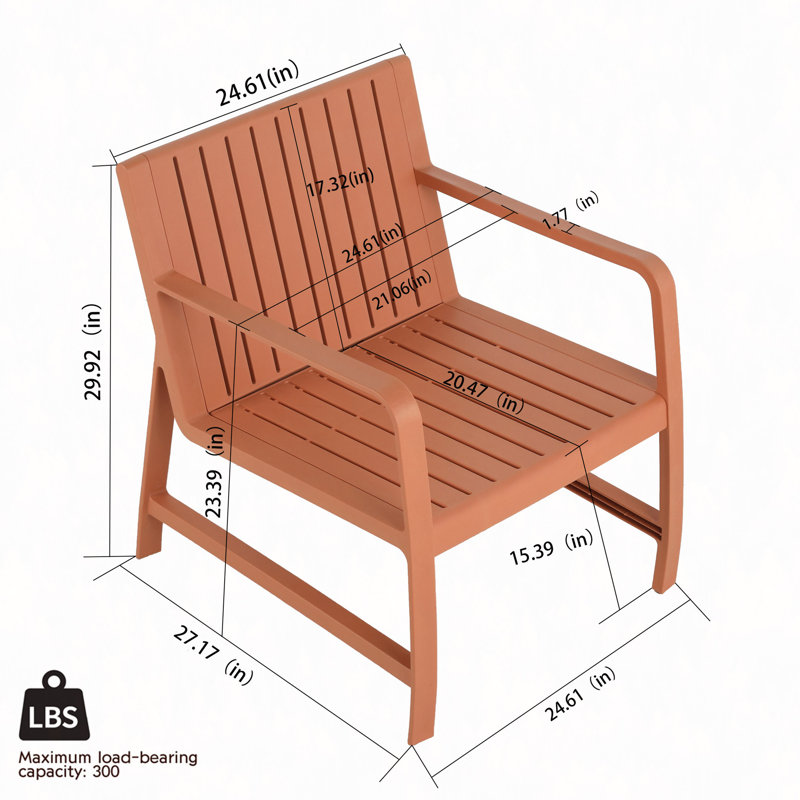 Ensemble de meubles d'intérieur / extérieur 2 pièces 1 chaises et 1 table basse Matériau PP imperméable - Ensemble de conversation pour patio facile à assembler