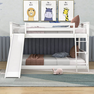 Full Over Full Bunk Bed with Slide and Ladder