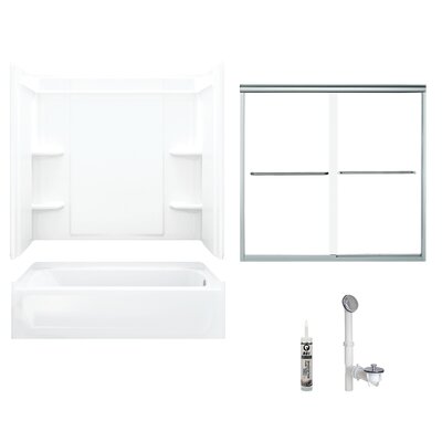 60"" W x 73"" H Frameless Rectangle Sliding Tub & Shower Kit with Towel Bar and Base Included -  Sterling by Kohler, 7137R-5405SC-0