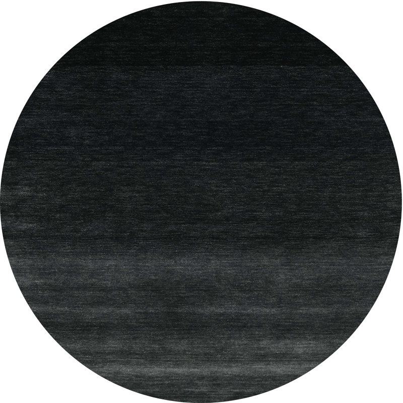 Tapis de zone noire contemporaine Rosenbalm, Rond 7 pi