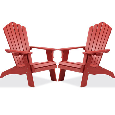 Ensemble de 2 chaises d'extérieur surdimensionnées Adirondack