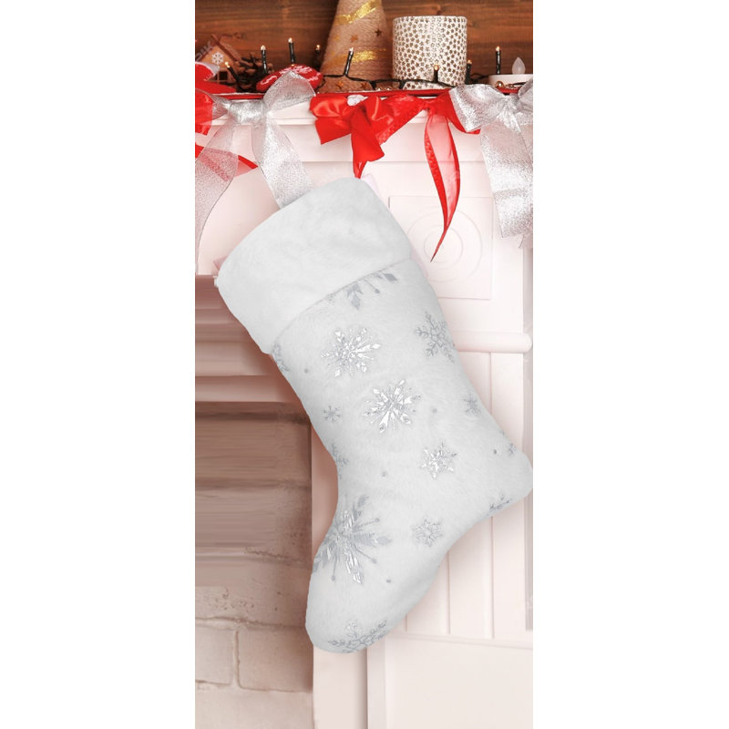 Plush Santa Snowflake Stocking