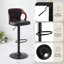 Ensemble de 2 tabourets de comptoir pivotants à hauteur réglable Ferriera, chaises de bar rembourrées en similicuir avec base en métal, repose-pieds, îlot de cuisine Mid-Century pour îlot de cuisine, bar personnel, pub, café ou bureau, noir-1301150087