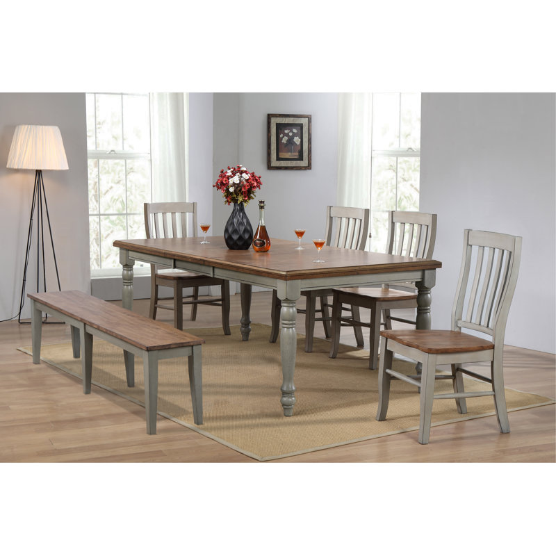 Dirko Extendable Rectanglular Solid Wood Dining Table