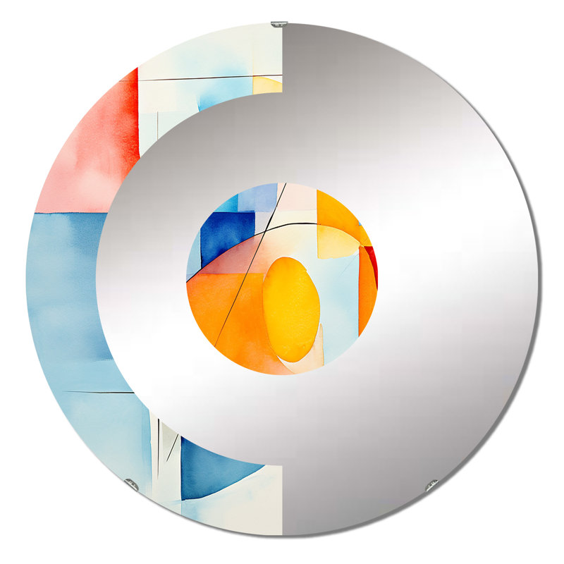 Deyna - Miroir mural demi-cercle, 31,4 po x 31,4 po