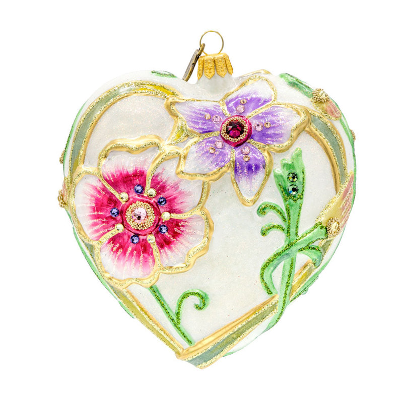 Ornement floral en forme de cœur