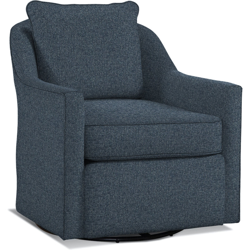 Leighton Upholstered Swivel Armchair, Basic Blue 100% Polyester