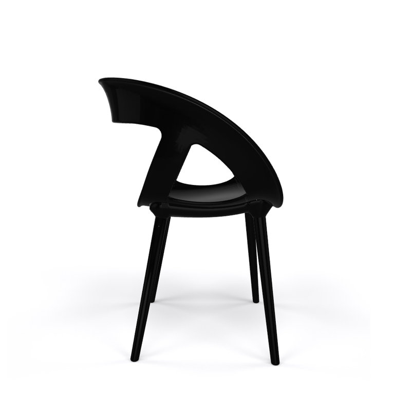 Fauteuil de salle à manger Moema, Noir