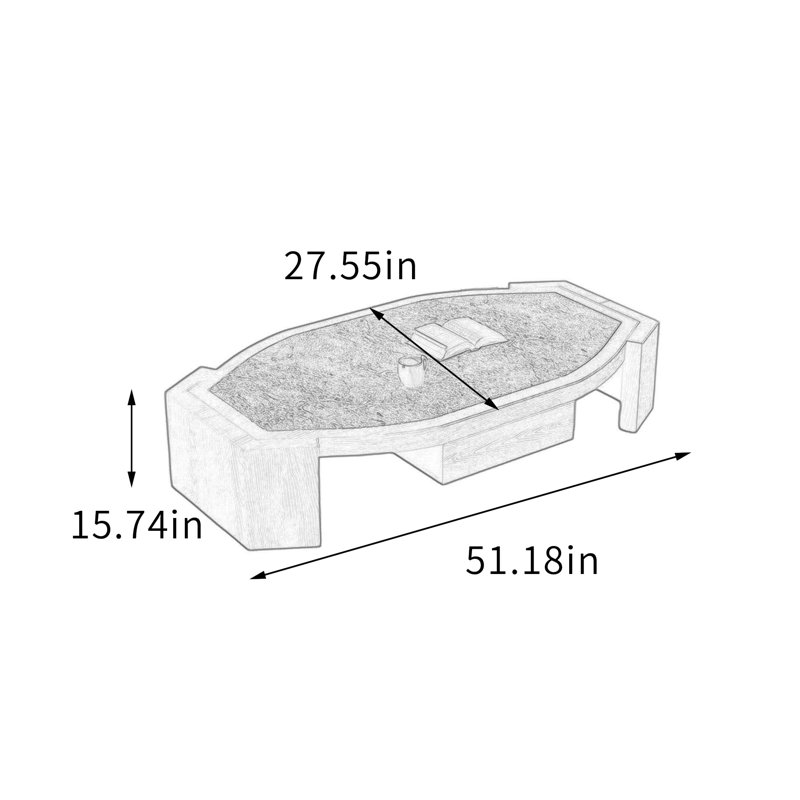 Table basse moderne en ardoise, Vert
