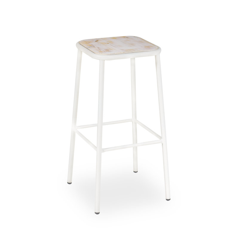 Wordsworth Steel Outdoor Stool, White