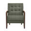 Chaise d'appoint de style moderne en cuir rembourré capitonné avec détail de meubles en bois 1pc-2077001084