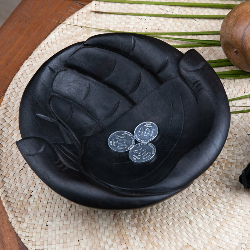 Lark Manor™ Handmade Receiving Hands Wood Catchall