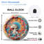 Horloge murale mignonne licorne avec art floral - horloge murale moderne en verre 12 po