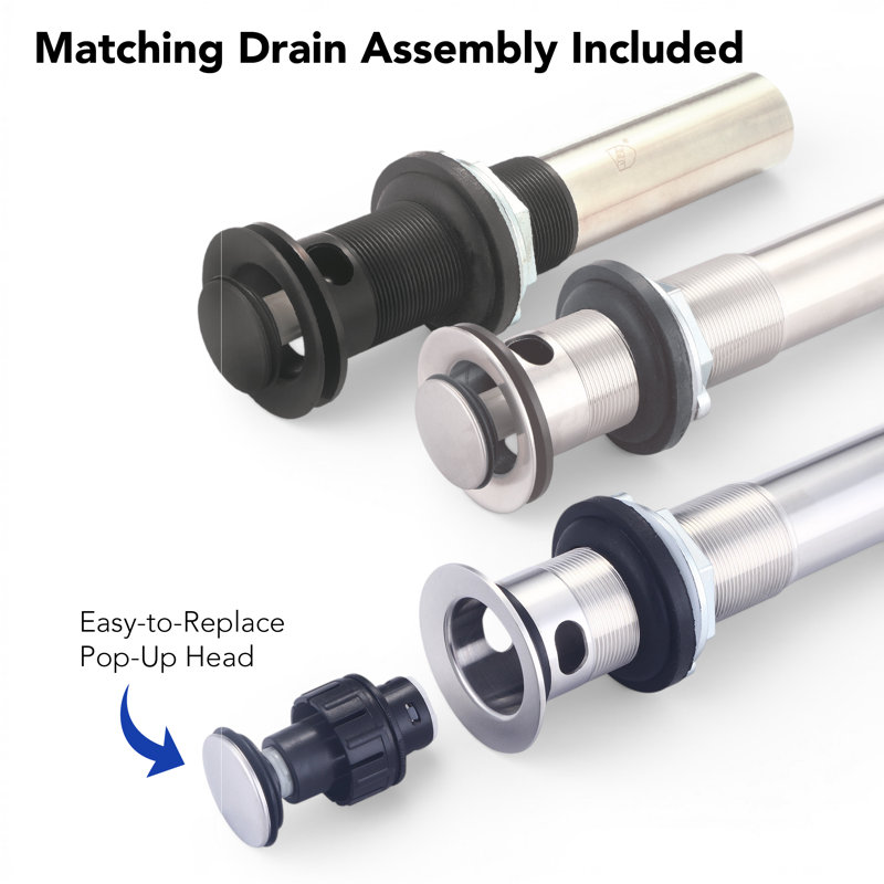 Banner Mounting / Installation Required Single-handle Bathroom Faucet with Drain Assembly, Brushed Nickel